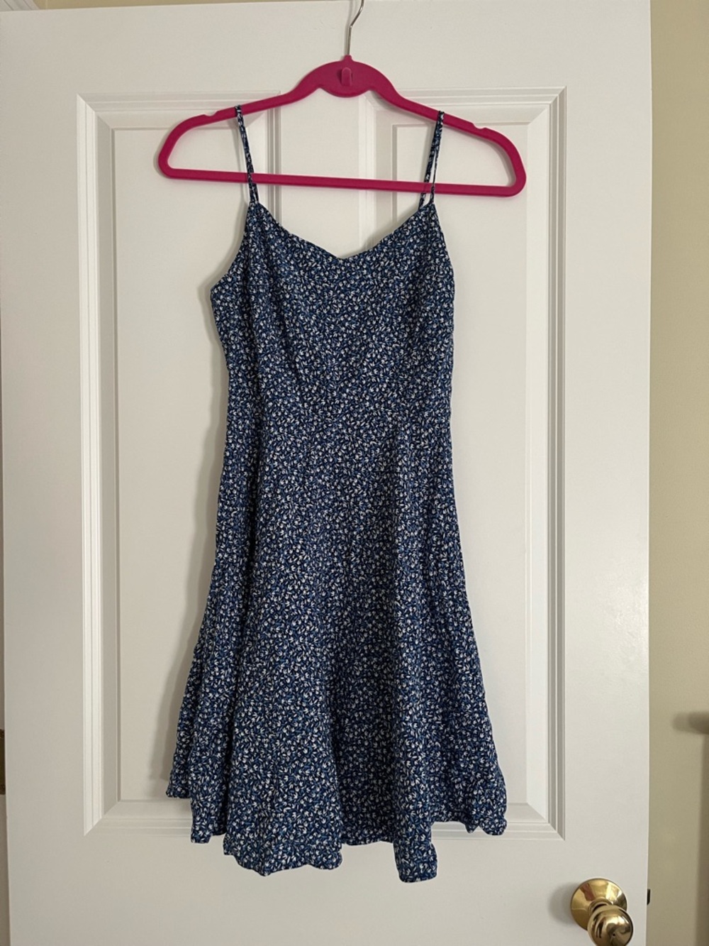 Old Navy Navy Blue Floral Spaghetti Strap Mini Dress